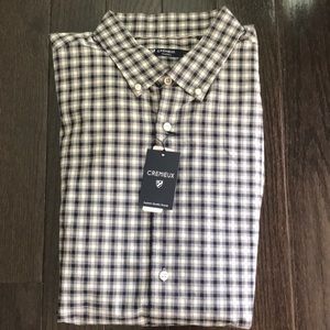 New! Navy/Cream Plaid Button Down